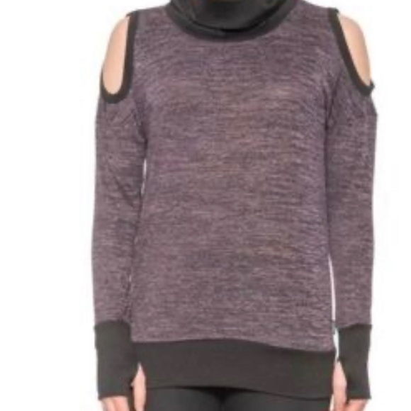 NWT! RBX Purple Cold Shoulder Long Sleeve Wicking Cowl Neck Size Medium - Picture 1 of 11